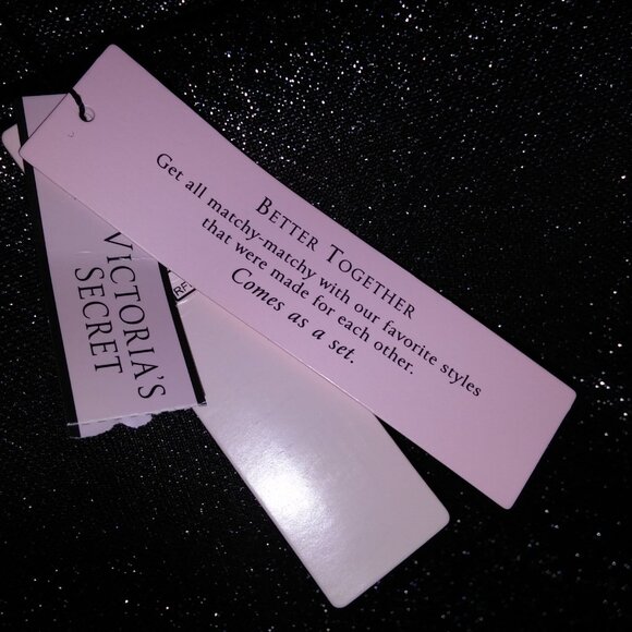 Victoria Secret Sleepwear Set Top & Bottom Black Silver Pajama Long Sleeve Pants - Picture 9 of 10